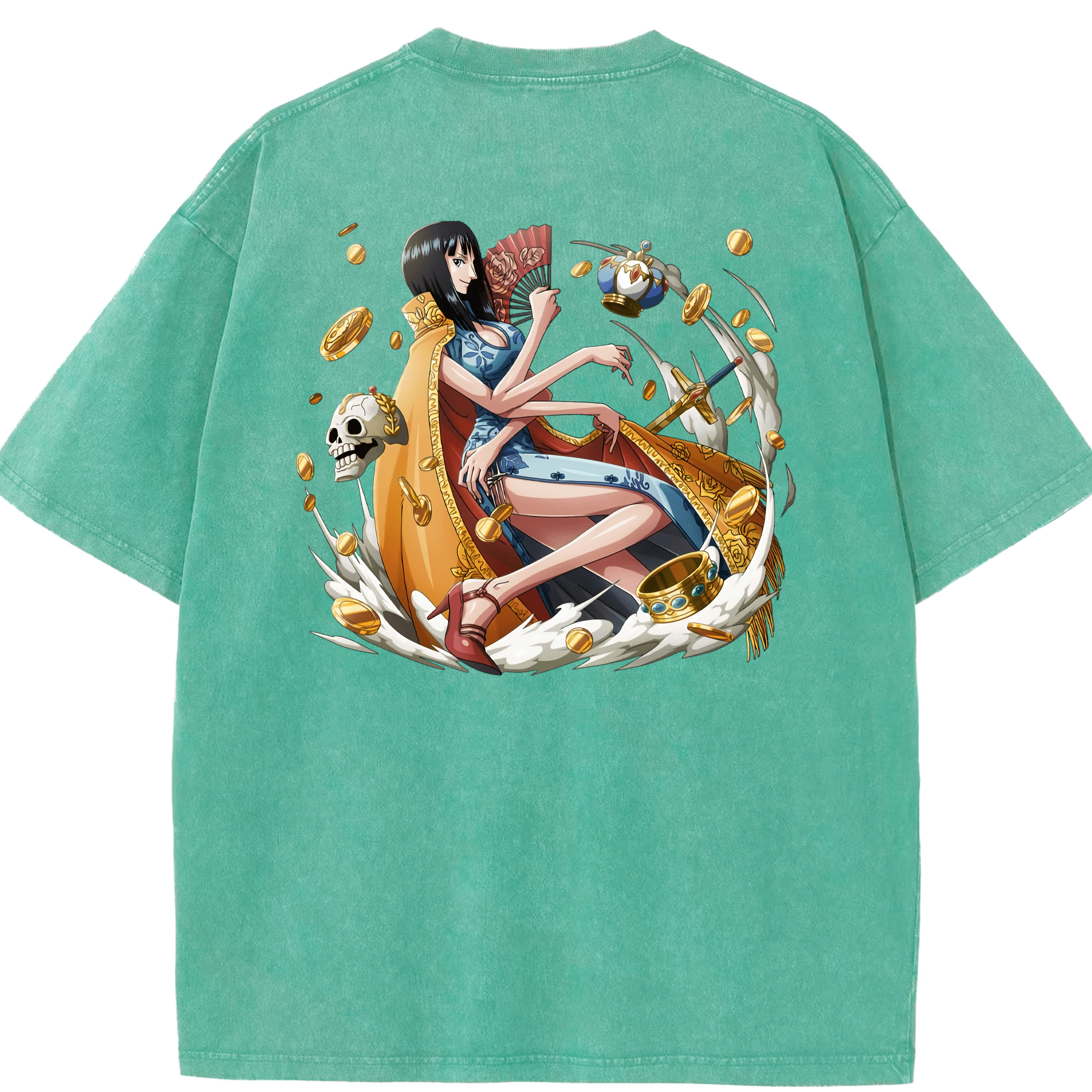 ワンピース ニコ・ロビン ONE PIECE Nico Robin 綿100% ヴィンテージ風 半袖Tシャツ（背面プリント）